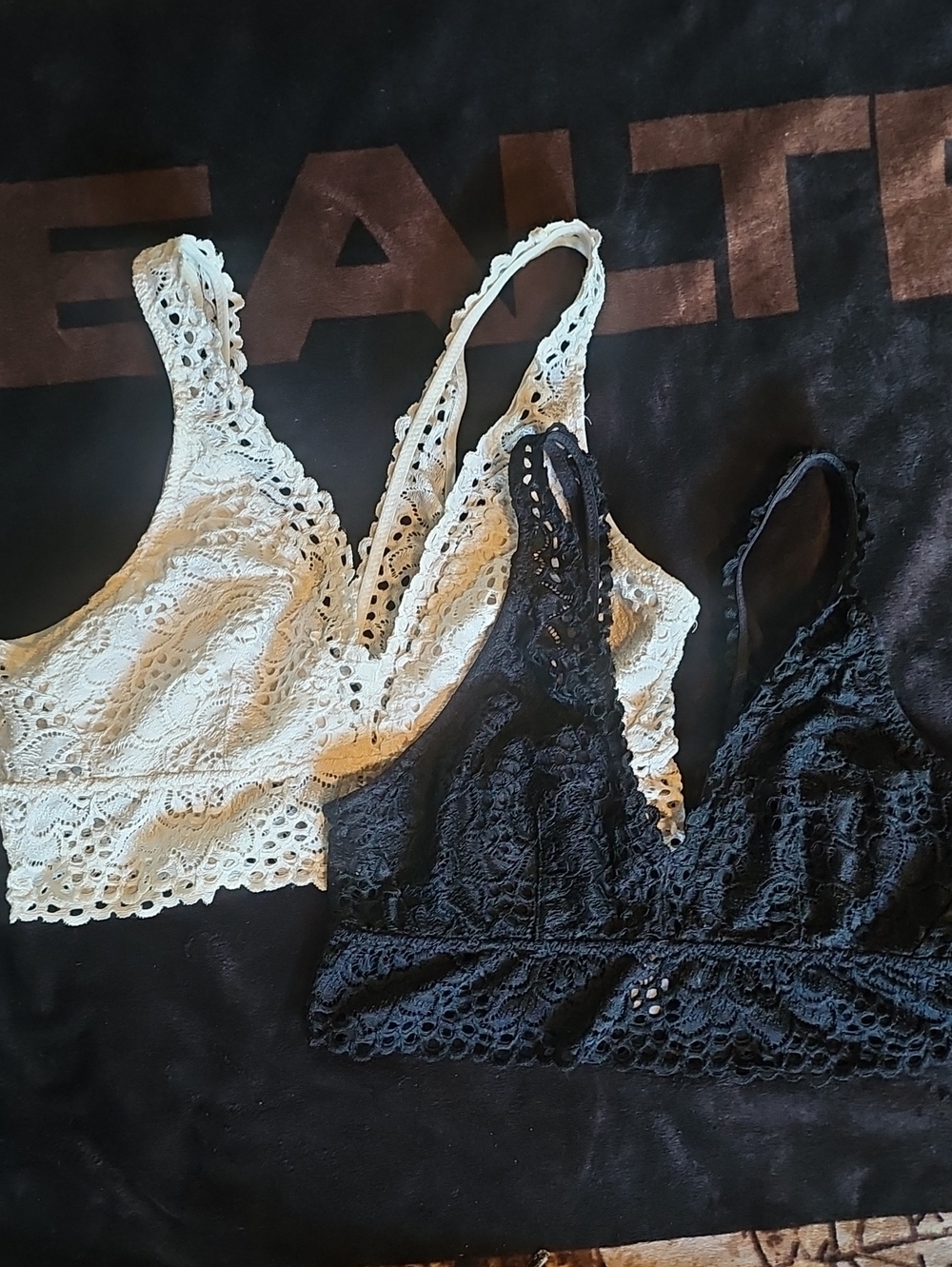 aerie Lace Bralette Camisoles - White & Black